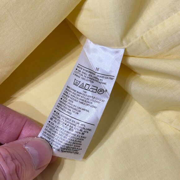 NWT $70 Banana Republic Yellow Linen Blend Mini Skirt Women’s Size 16 (A4) - Picture 9 of 11